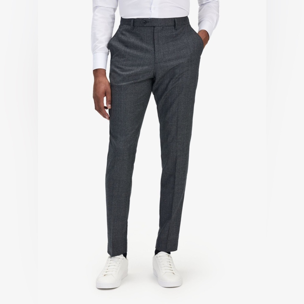 John Henric Men’s Gray Wool Blend Dress Trousers Size W48 M30 NWT Flat Front